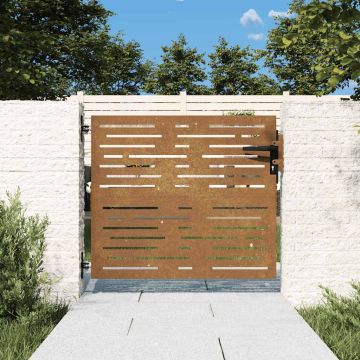 vidaXL Sodo vartai, 85x100 cm, Corten plienas, kvadratinis dizainas