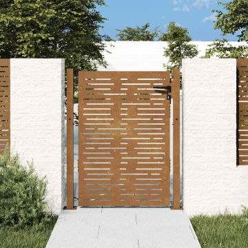 vidaXL Sodo vartai, 100x125 cm, Corten plienas, kvadratinis dizainas