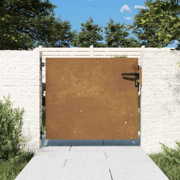 vidaXL Sodo vartai, 85x125 cm, Corten plienas, kvadratinis dizainas