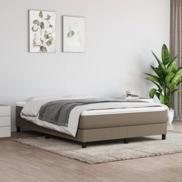 vidaXL Lovos rėmas su spyruoklėmis, taupe spalvos, 140x190cm, audinys