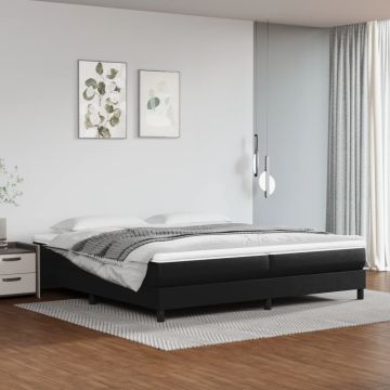 vidaXL Lovos rėmas su spyruoklėmis, juodos, 200x200cm, dirbtinė oda