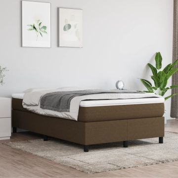 vidaXL Lovos rėmas su spyruoklėmis, tamsiai rudas, 120x200cm, audinys