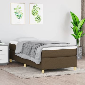 vidaXL Lovos rėmas su spyruoklėmis, tamsiai rudas, 80x200cm, audinys