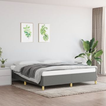 vidaXL Lovos rėmas su spyruoklėmis, tamsiai pilkas, 160x200cm, audinys