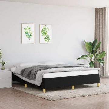 vidaXL Lovos rėmas su spyruoklėmis, juodos spalvos, 160x200cm, audinys