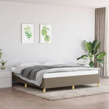 vidaXL Lovos rėmas su spyruoklėmis, taupe spalvos, 160x200cm, audinys