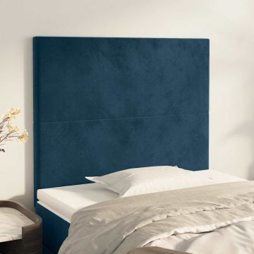 vidaXL Galvūgalis, tamsiai mėlynas, 100x5x118/128 cm, aksominis