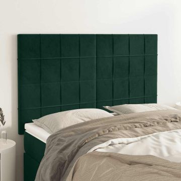 vidaXL Galvūgalis, tamsiai žalias, 144x5x118/128 cm, aksominis