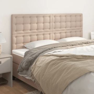 vidaXL Galvūgalis, kapučino, 160x5x118/128 cm, dirbtinė oda