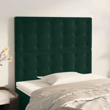 vidaXL Galvūgalis, tamsiai žalias, 90x5x118/128 cm, aksominis