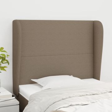 vidaXL Galvūgalis su auselėmis, taupe, 93x23x118/128cm, audinys