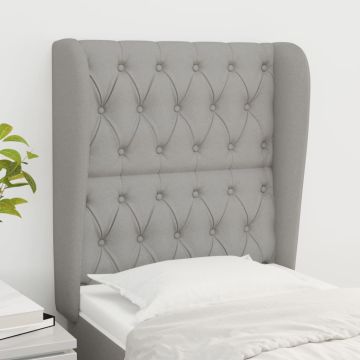 vidaXL Galvūgalis su auselėmis, pilkas, 83x23x118/128cm, audinys