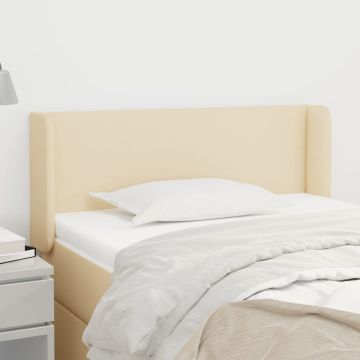 vidaXL Galvūgalis su auselėmis, kreminės,93x16x78/88cm, audinys