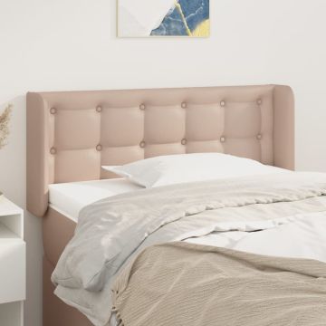 vidaXL Galvūgalis su auselėmis, kapučino ,103x16x78/88cm, dirbtinė oda