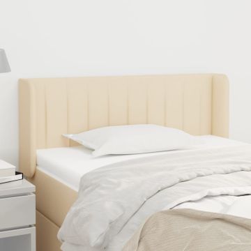 vidaXL Galvūgalis su auselėmis, kreminės,83x16x78/88cm, audinys