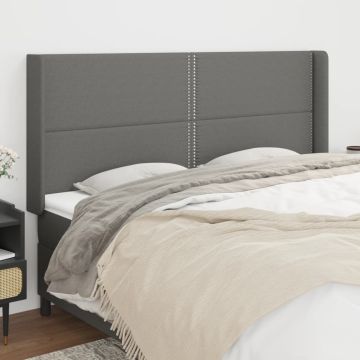 vidaXL Galvūgalis su auselėmis,tamsiai pilkos,183x16x118/128cm,audinys