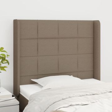 vidaXL Galvūgalis su auselėmis, taupe, 103x16x118/128cm, audinys