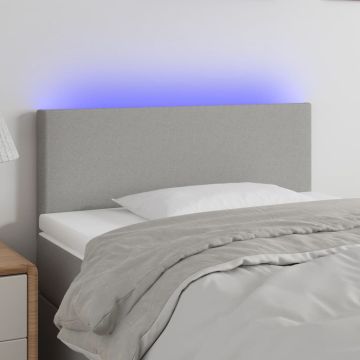 vidaXL Galvūgalis su LED, šviesiai pilkas, 90x5x78/88cm, audinys