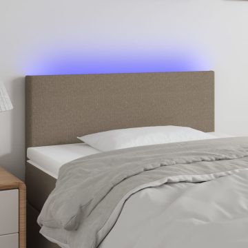 vidaXL Galvūgalis su LED, taupe spalvos, 100x5x78/88cm, audinys