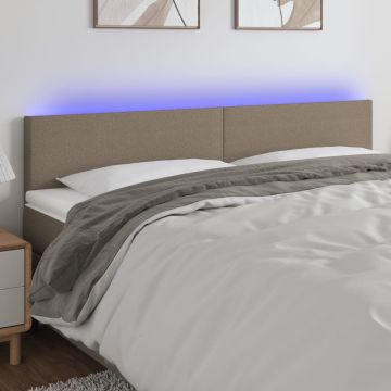 vidaXL Galvūgalis su LED, taupe spalvos, 180x5x78/88cm, audinys