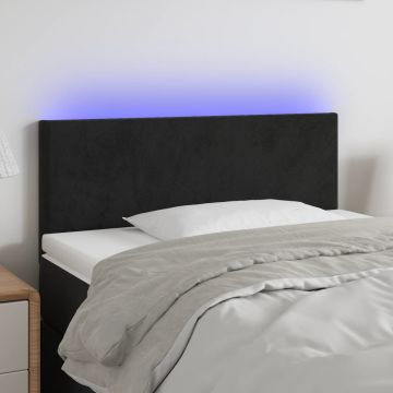 vidaXL Galvūgalis su LED, juodos spalvos, 80x5x78/88cm, aksomas