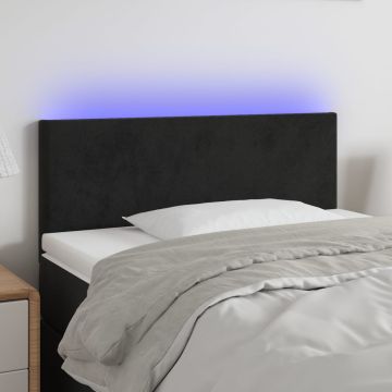 vidaXL Galvūgalis su LED, juodos spalvos, 90x5x78/88cm, aksomas