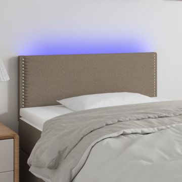 vidaXL Galvūgalis su LED, taupe spalvos, 90x5x78/88cm, audinys