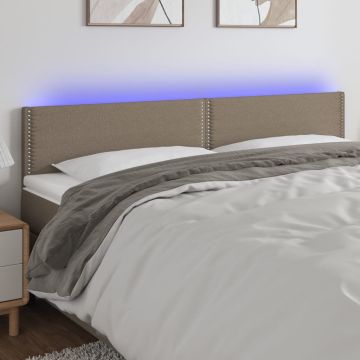 vidaXL Galvūgalis su LED, taupe spalvos, 180x5x78/88cm, audinys