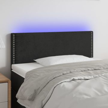vidaXL Galvūgalis su LED, juodos spalvos, 100x5x78/88cm, aksomas