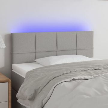 vidaXL Galvūgalis su LED, šviesiai pilkas, 80x5x78/88cm, audinys