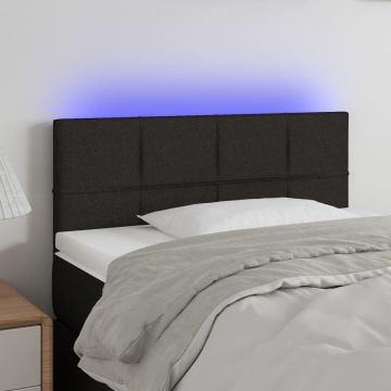 vidaXL Galvūgalis su LED, juodos spalvos, 90x5x78/88cm, audinys