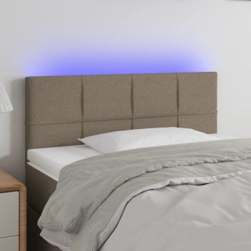 vidaXL Galvūgalis su LED, taupe spalvos, 90x5x78/88cm, audinys
