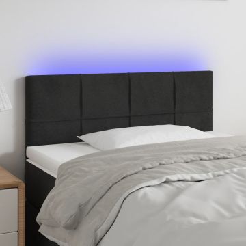 vidaXL Galvūgalis su LED, juodos spalvos, 90x5x78/88cm, aksomas