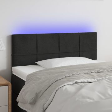 vidaXL Galvūgalis su LED, juodos spalvos, 100x5x78/88cm, aksomas