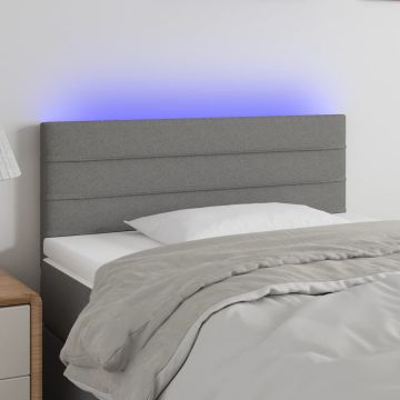 vidaXL Galvūgalis su LED, tamsiai pilkas, 90x5x78/88cm, audinys