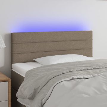 vidaXL Galvūgalis su LED, taupe spalvos, 90x5x78/88cm, audinys