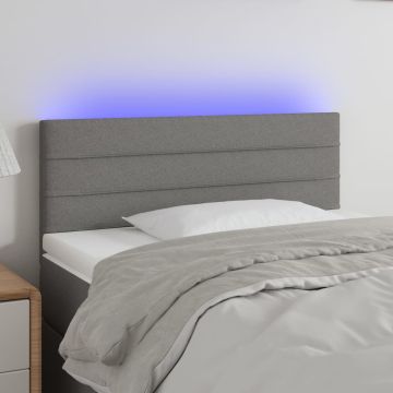 vidaXL Galvūgalis su LED, tamsiai pilkas, 100x5x78/88cm, audinys