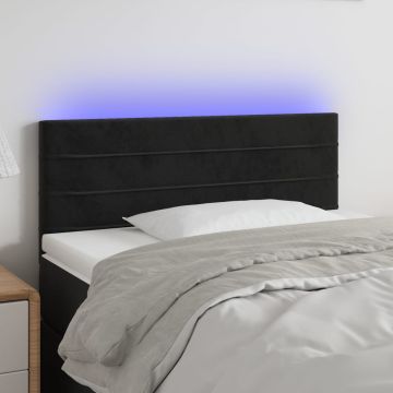 vidaXL Galvūgalis su LED, juodos spalvos, 100x5x78/88cm, aksomas