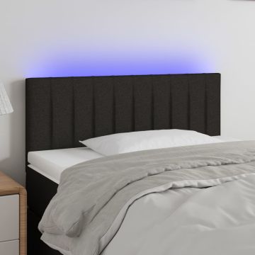vidaXL Galvūgalis su LED, juodos spalvos, 80x5x78/88cm, audinys