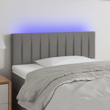 vidaXL Galvūgalis su LED, tamsiai pilkas, 90x5x78/88cm, audinys