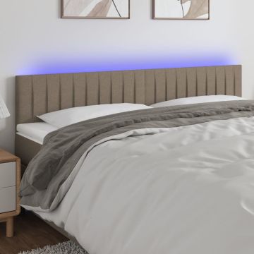 vidaXL Galvūgalis su LED, taupe spalvos, 200x5x78/88cm, audinys