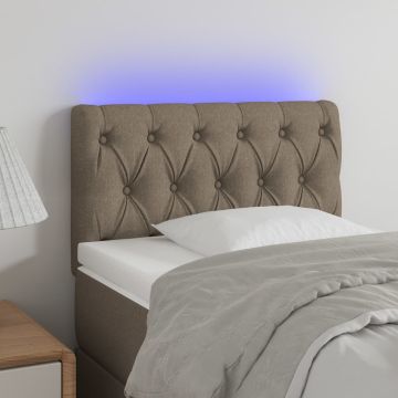 vidaXL Galvūgalis su LED, taupe spalvos, 80x7x78/88cm, audinys