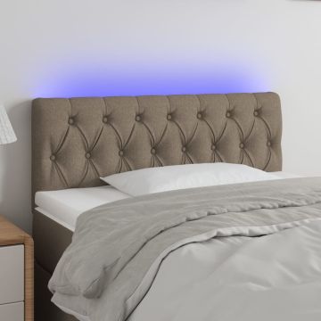 vidaXL Galvūgalis su LED, taupe spalvos, 100x7x78/88cm, audinys