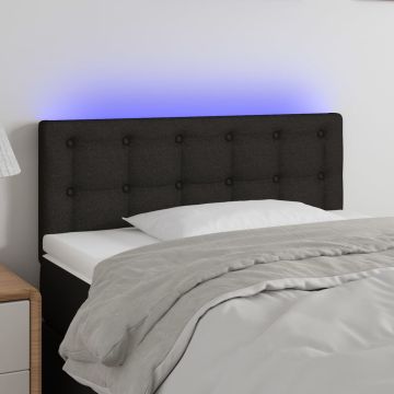 vidaXL Galvūgalis su LED, juodos spalvos, 80x5x78/88cm, audinys