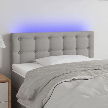 vidaXL Galvūgalis su LED, šviesiai pilkas, 90x5x78/88cm, audinys