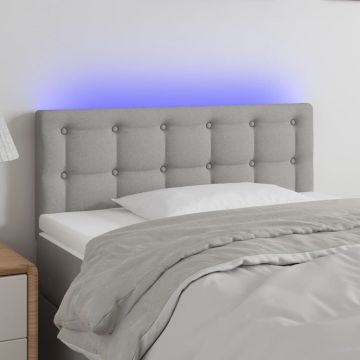 vidaXL Galvūgalis su LED, šviesiai pilkas, 100x5x78/88cm, audinys
