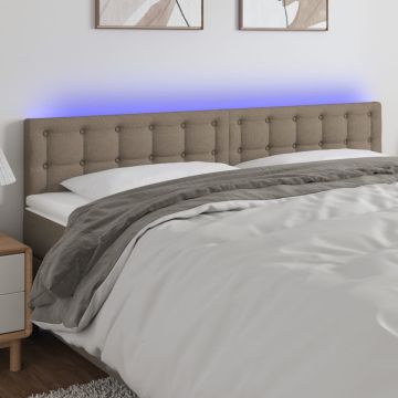 vidaXL Galvūgalis su LED, taupe spalvos, 160x5x78/88cm, audinys