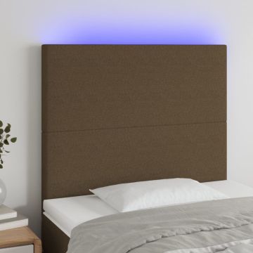 vidaXL Galvūgalis su LED, tamsiai rudos spalvos, 90x5x118/128cm
