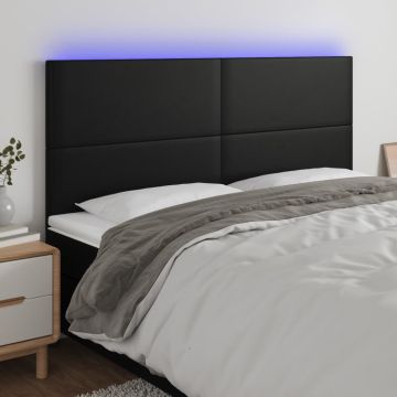 vidaXL Galvūgalis su LED, juodos spalvos, 200x5x118/128 cm
