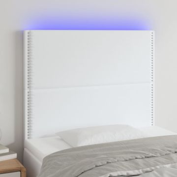 vidaXL Galvūgalis su LED, baltos spalvos, 100x5x118/128 cm